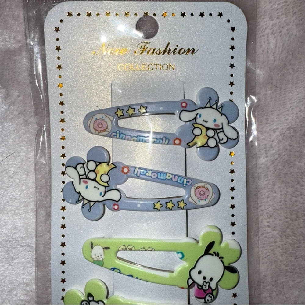 ✨✨5/$10✨✨ Sanrio Characters Set of 6 Hair Barrettes Snap Clips Hair New